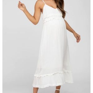 Pinkblush white maternity maxi dress